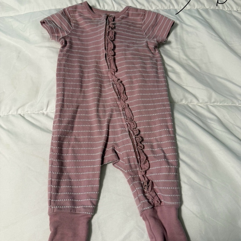 Pink Striped Kids One Piece